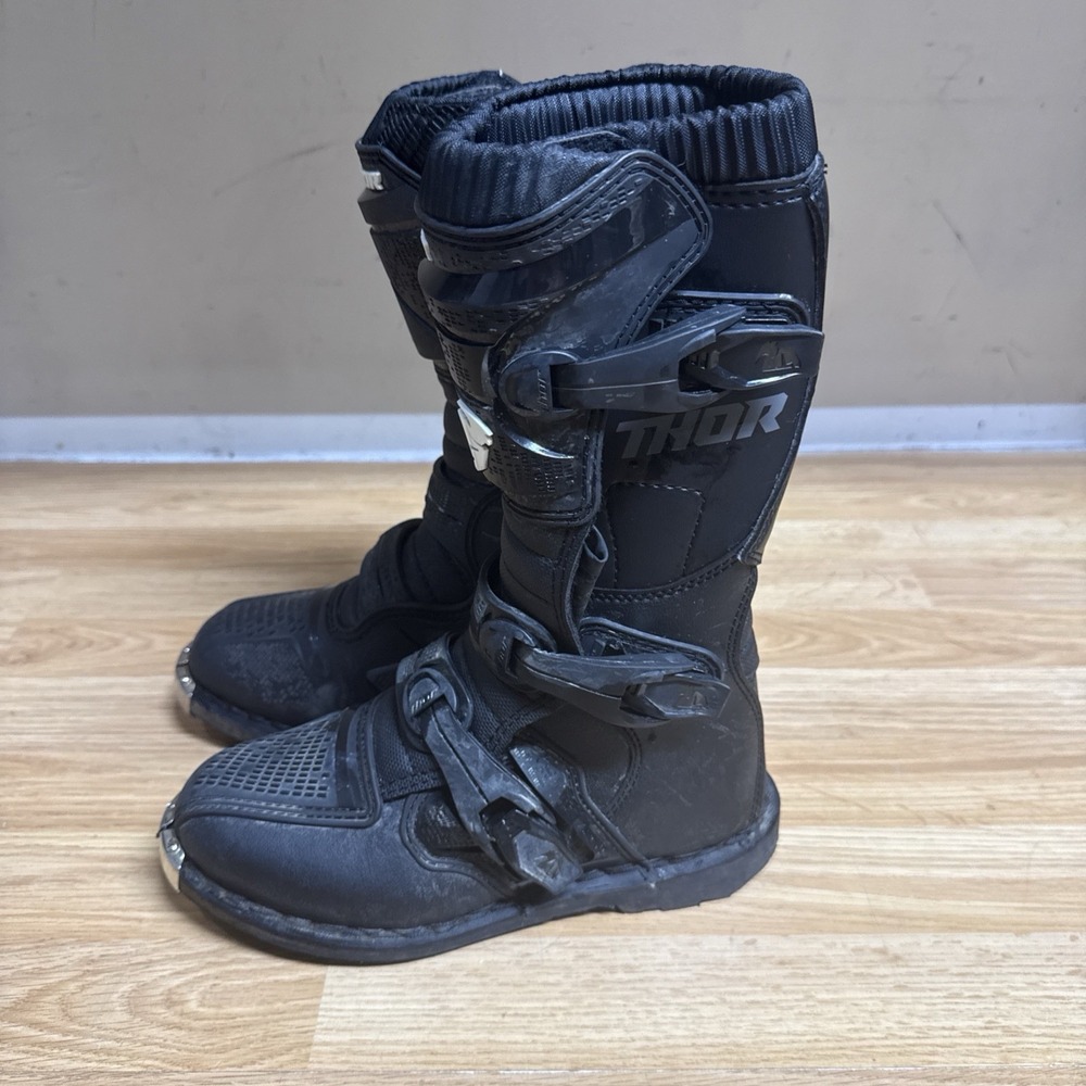 THOR BLITZ XP Youth Size 7 Motocross MX Boots Dirt Bike ATV Black